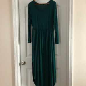 Hunter green maxi dress